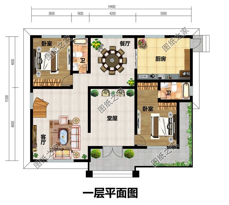 带堂屋的農村别墅设计，实用且重要，農村家家户户都需要