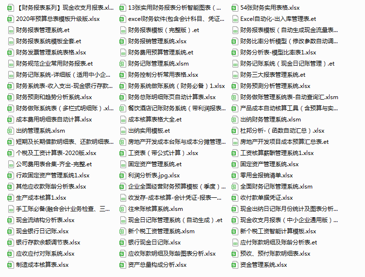 财务必备：超实用72套Excel财务做账表格！从此做表不求人