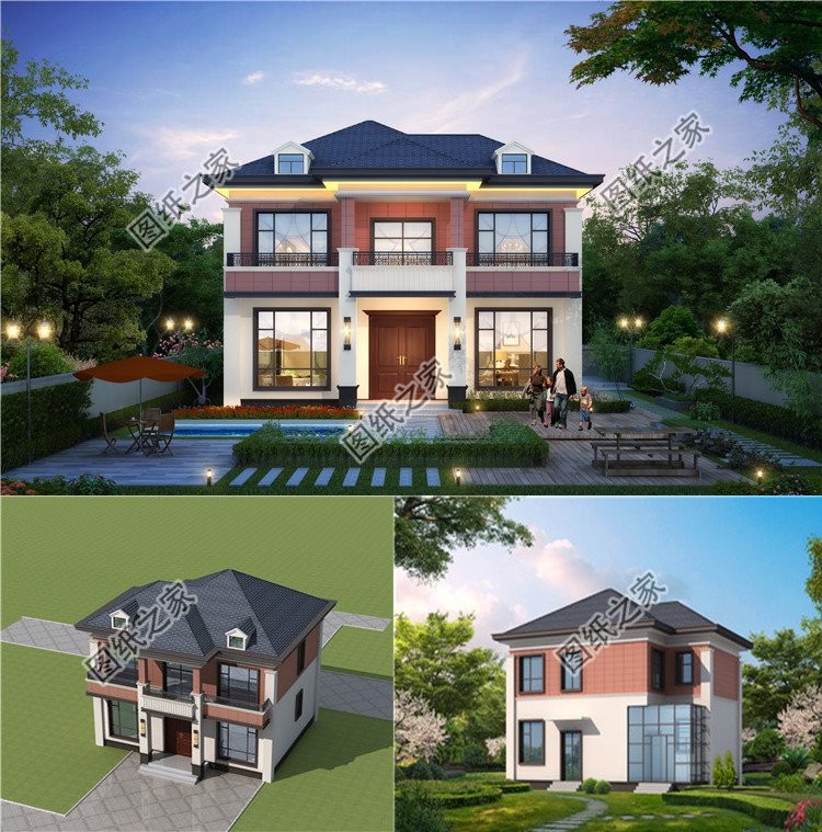 四套流行农村别墅图纸,优美华丽的外观造型,处处体现了独具匠心