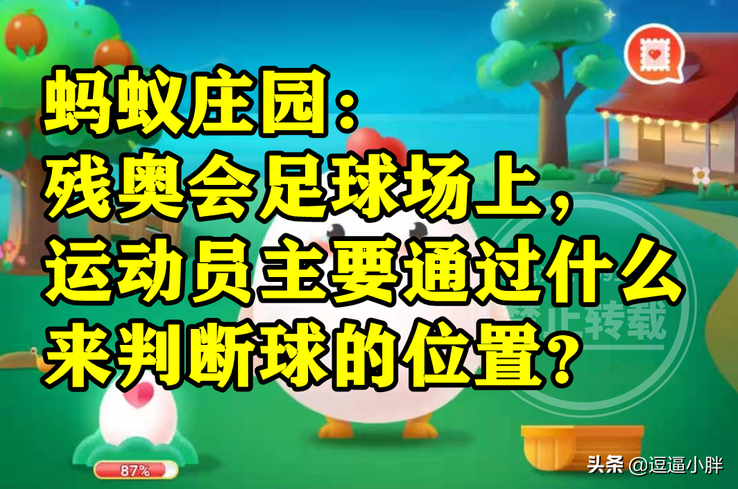 他们对足球的定位不清晰(残奥会足球场上运动员主要通过什么来判断球的位置？蚂蚁庄园答案)