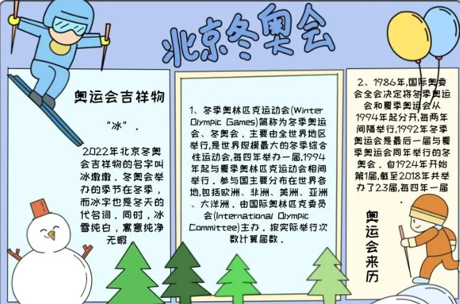 关于东京奥运会手抄报的内容有哪些(2022北京冬奥会手抄报模板（图片 文字），给孩子收藏)