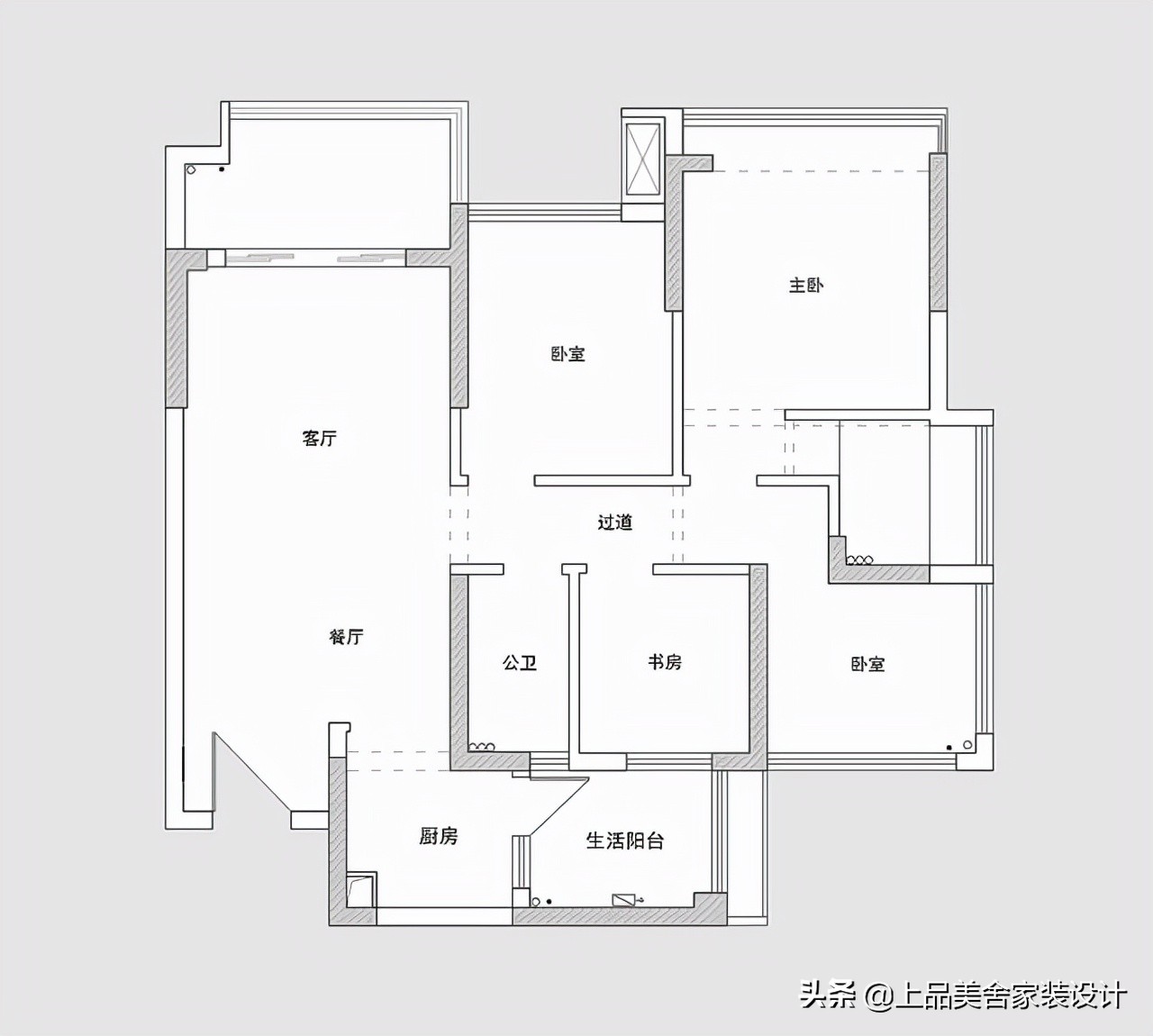 這套房子利用率太高了，僅有100㎡居然有4房2廳2衛，裝得也很溫馨