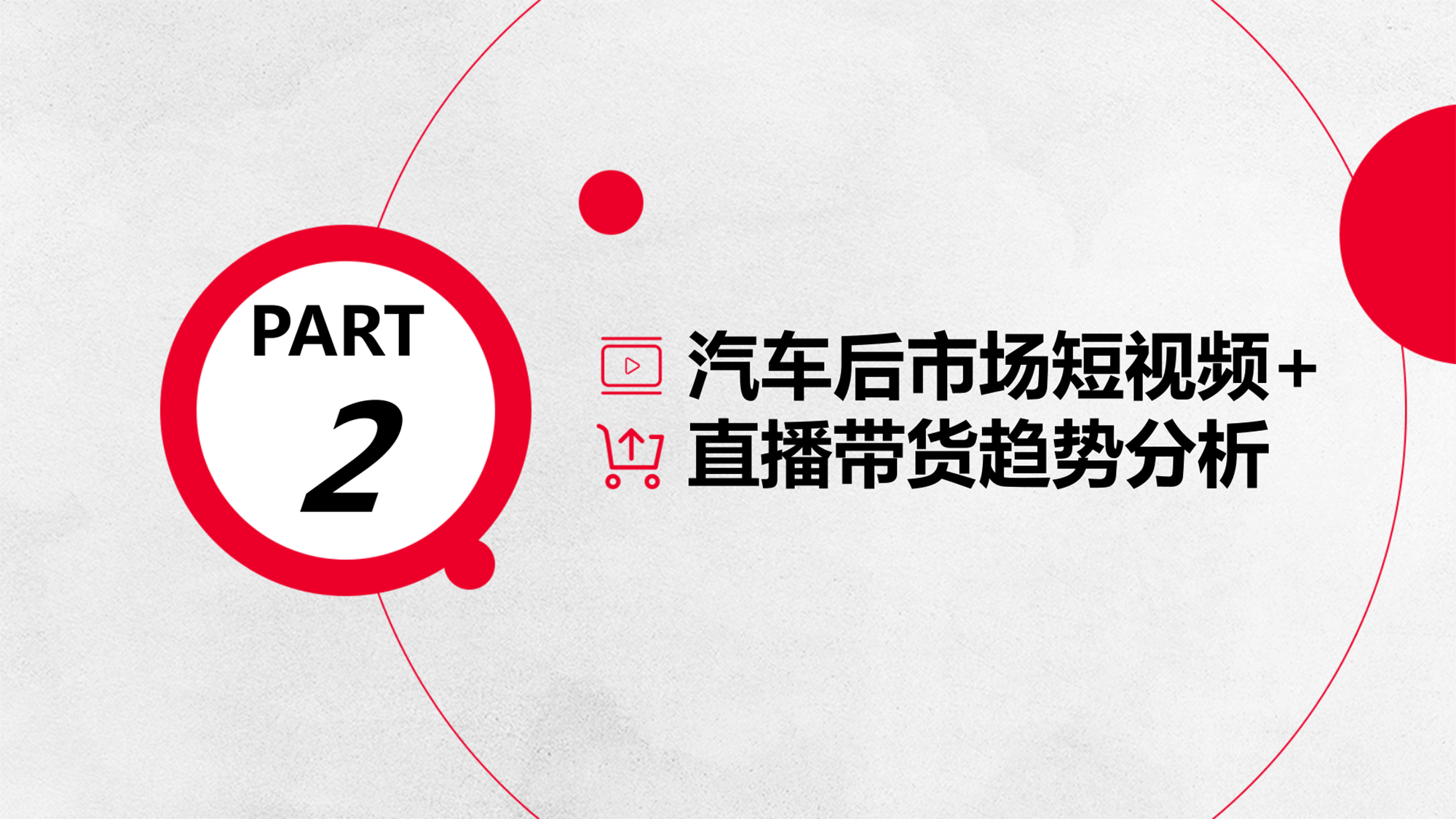 这份汽车市场的直播电商报告PPT，只用一个大红色就做了一套！绝