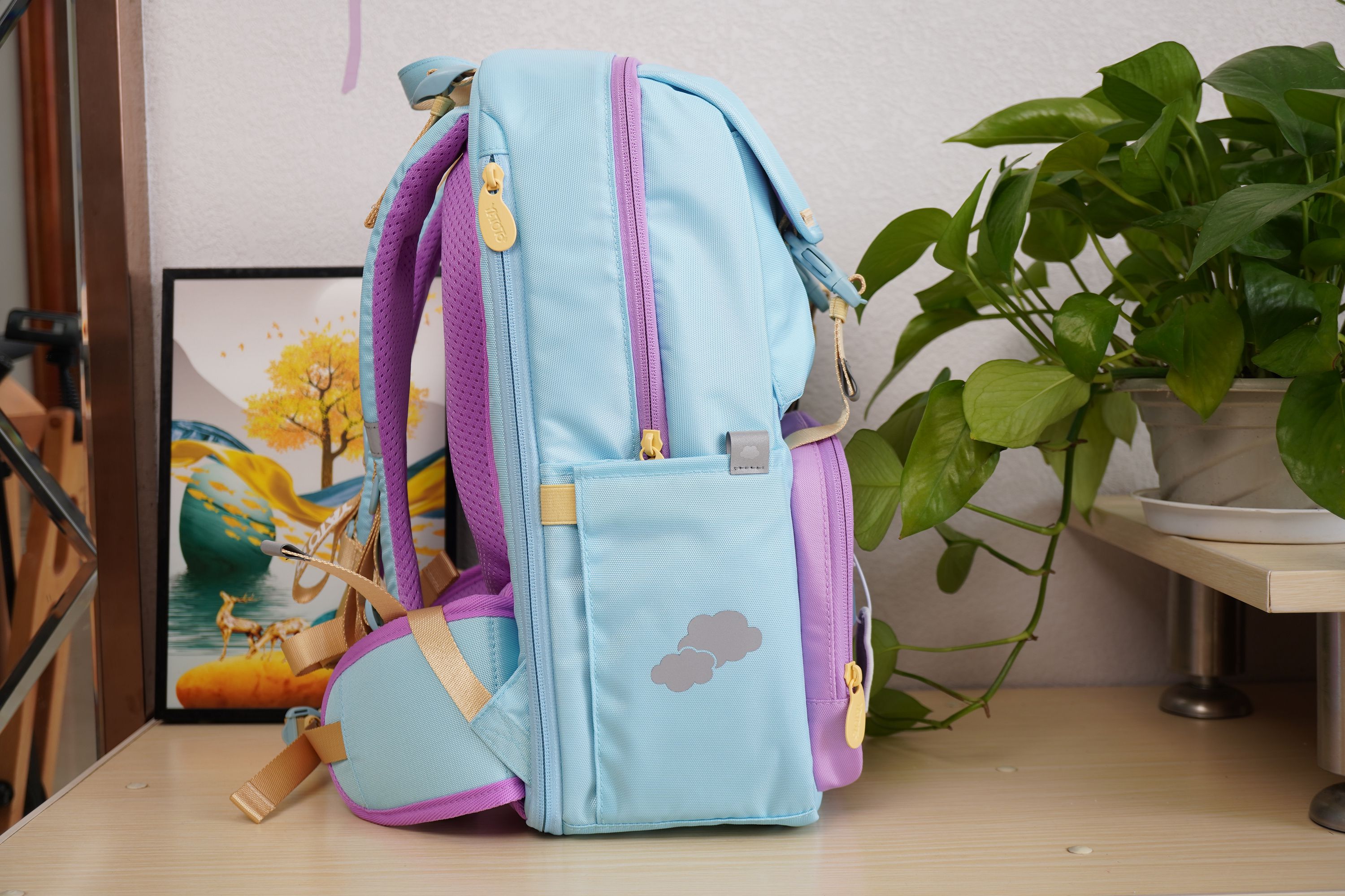 一般都是软袋包装,像yatoto奇幻系列儿童护脊书包这样采用双层纸箱