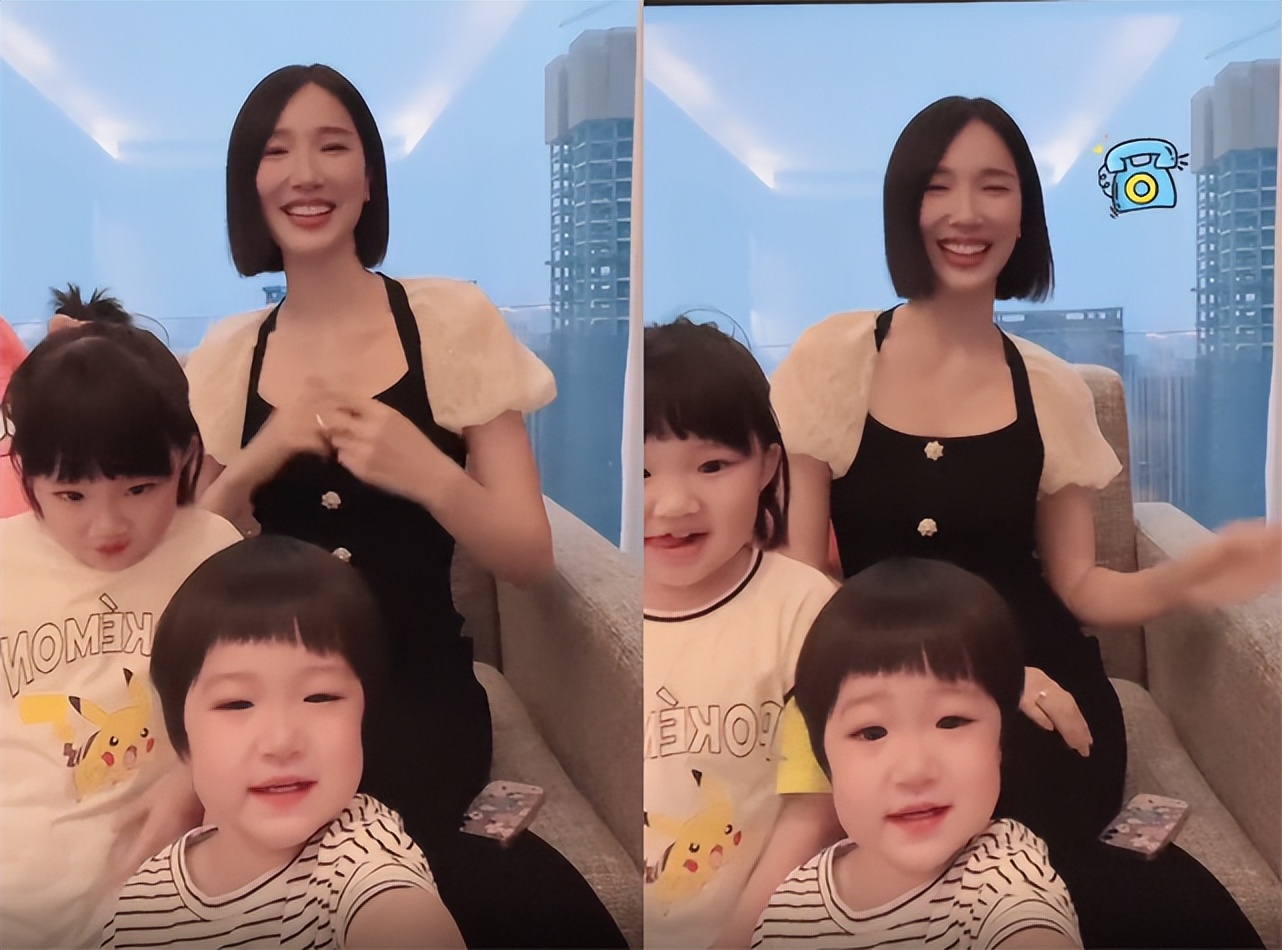 李亚男与两女儿跳舞，天韵手舞足蹈表演欲强，妹妹呆萌可爱像妈妈