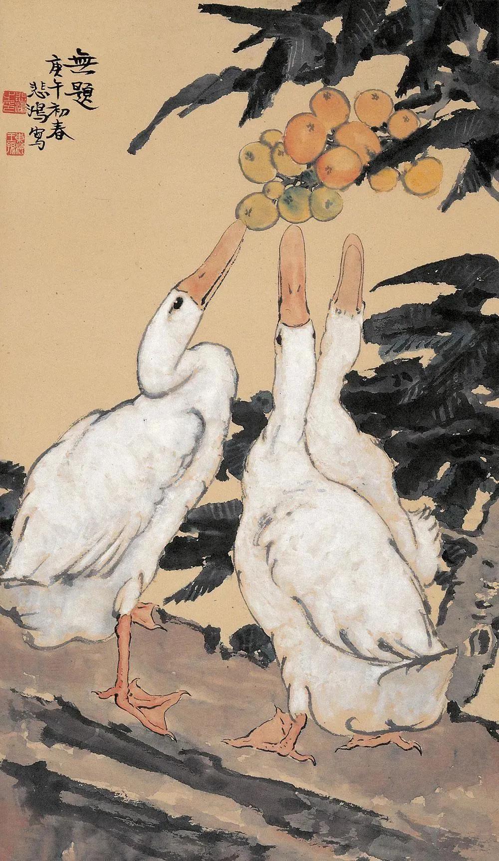 水中花白鹅，诗画溢欢歌：“白鹅”诗词20首，国画白鹅46幅