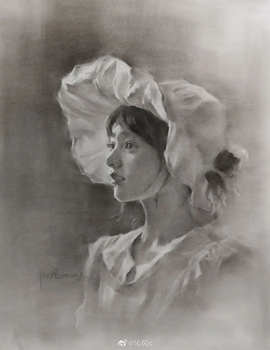 画皮画骨难画魂，她用木炭把明星画活了，王一博鞠婧祎眼神看醉了