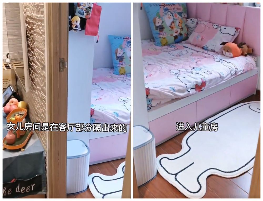 香港一家三口的蜗居：缩小客厅，30㎡一室改两室，没想到还挺舒适