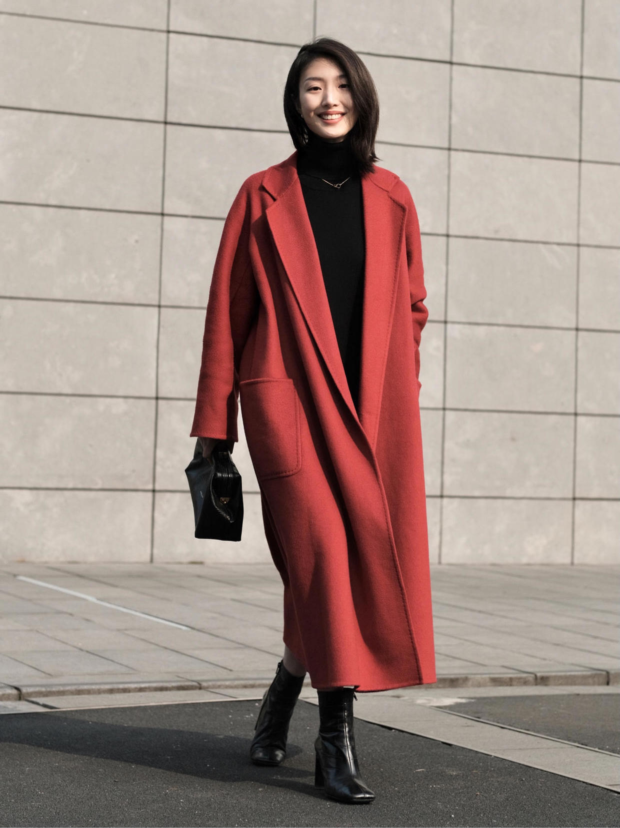 冬季还是穿“红色大衣”最洋气，配裤子、裙子，比你想象中更高级