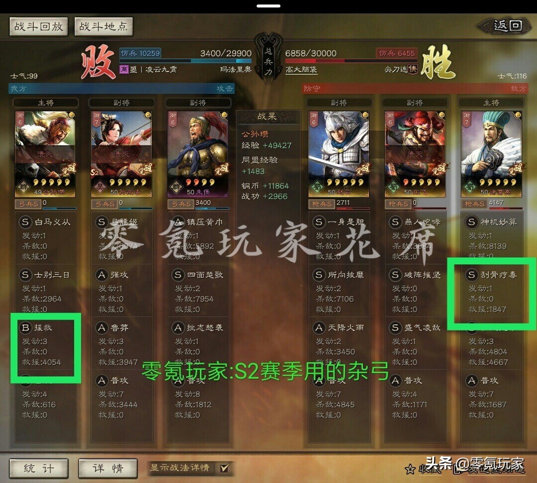 三国志战略版：B级战法恢复15520兵力，效果直追草船借箭