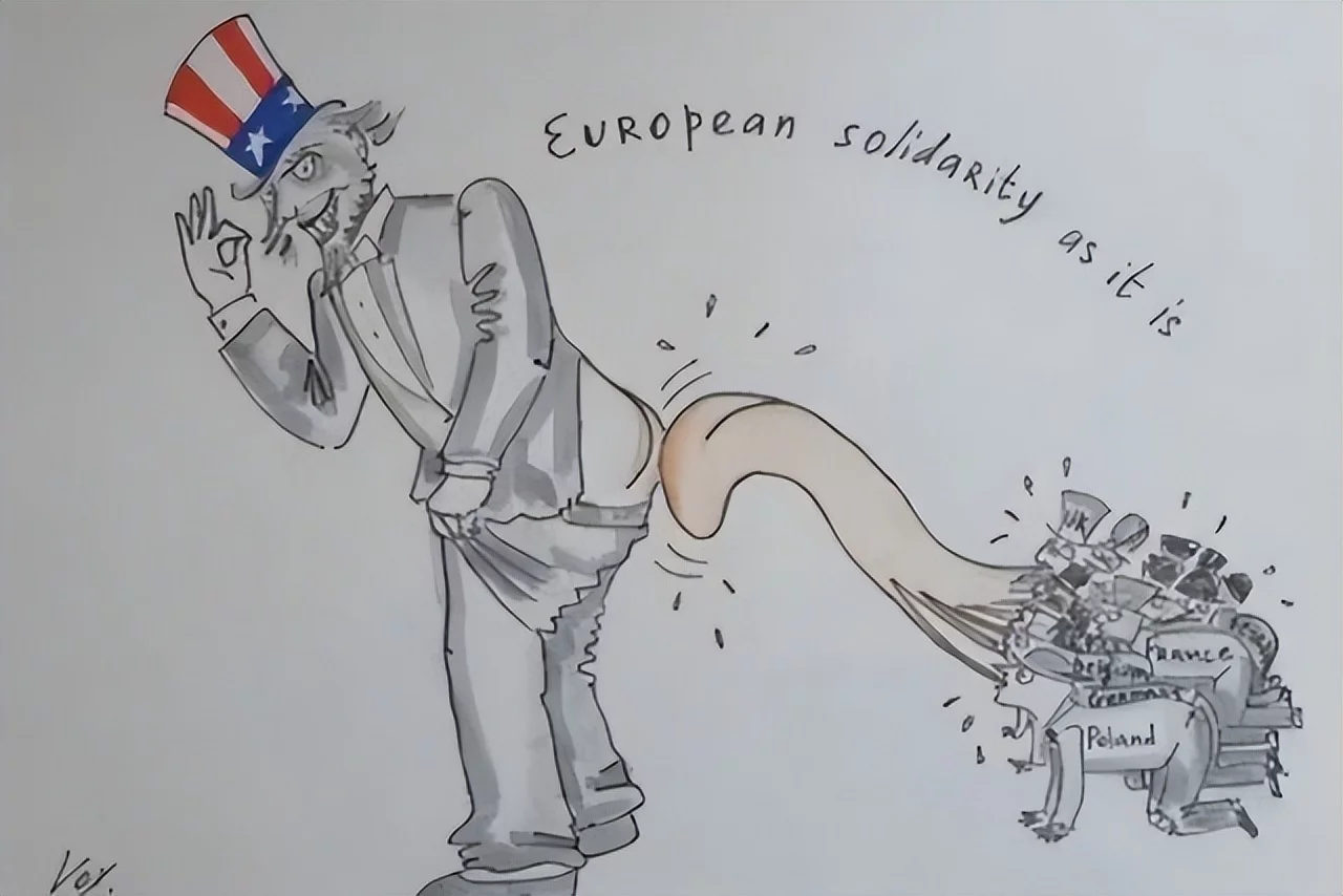 “欧洲各国跪着舔美国的腚”俄发讽刺漫画，纳指反转德指强势反弹