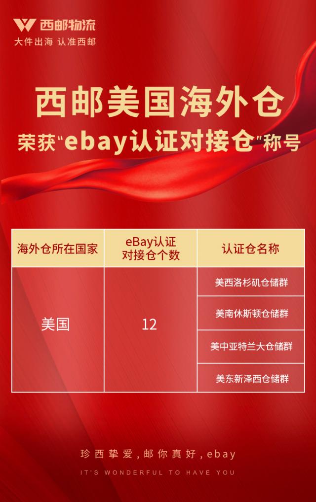 官宣：西邮美国海外仓正式成为eBay“认证对接仓”