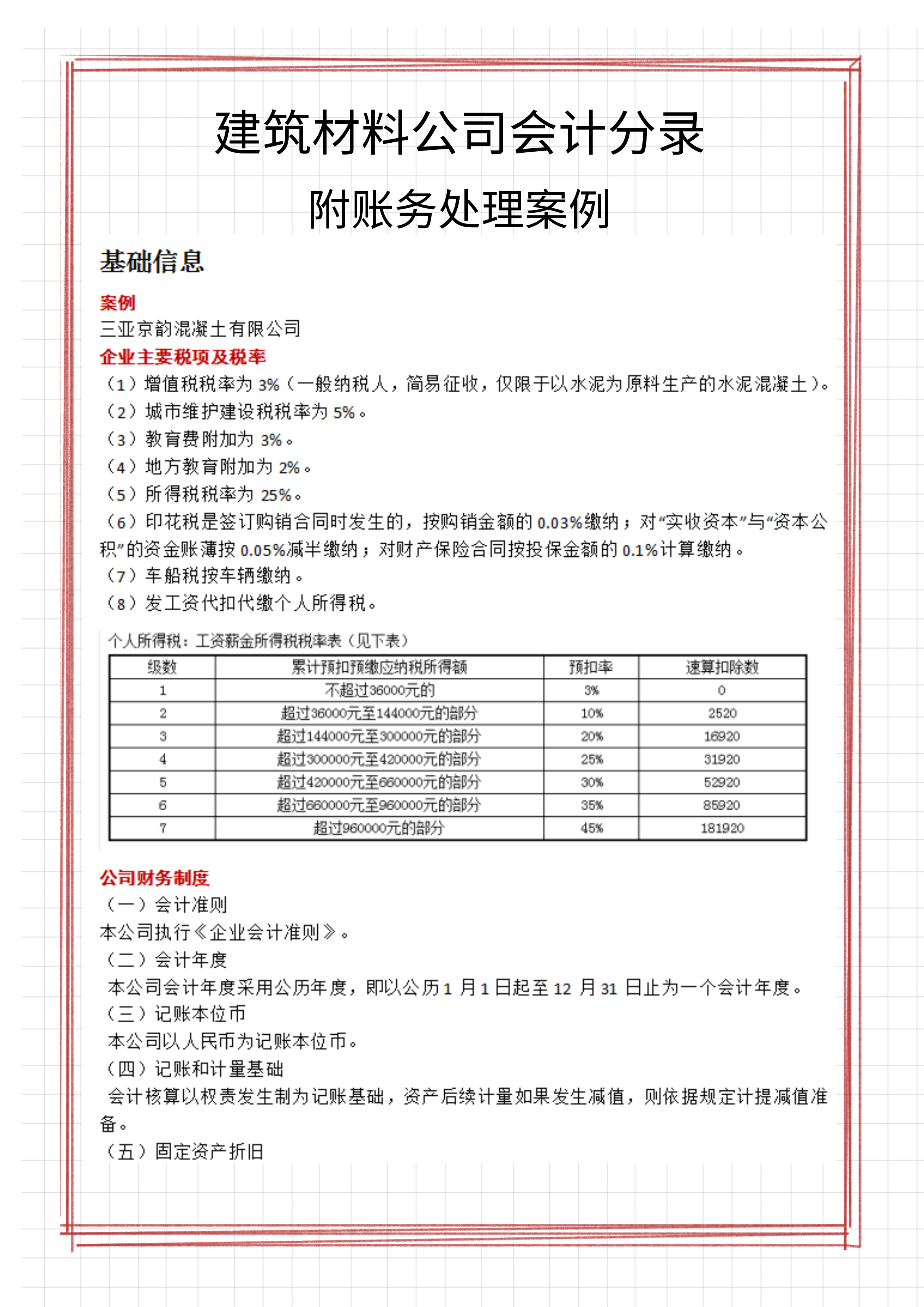 10年老会计整理：建筑材料公司会计分录全盘账，附58笔业务案例