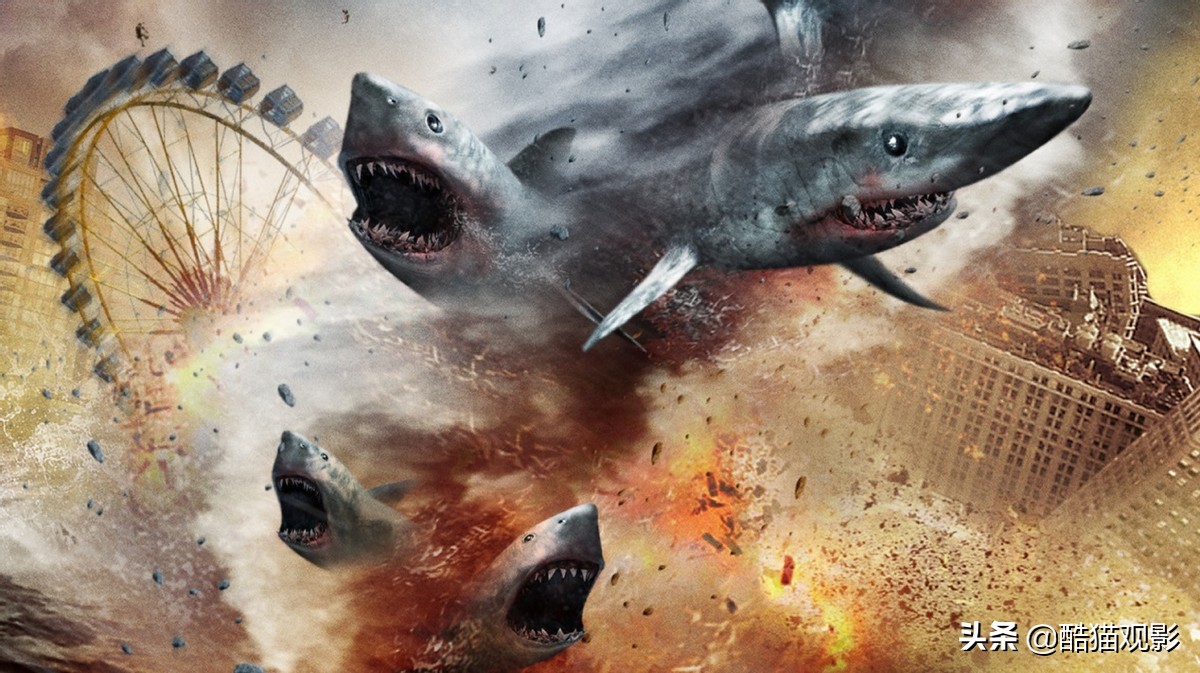 影片讲述,美国西岸刮起一场可怕的超级龙卷风,把鲨鱼带到洛杉矶.