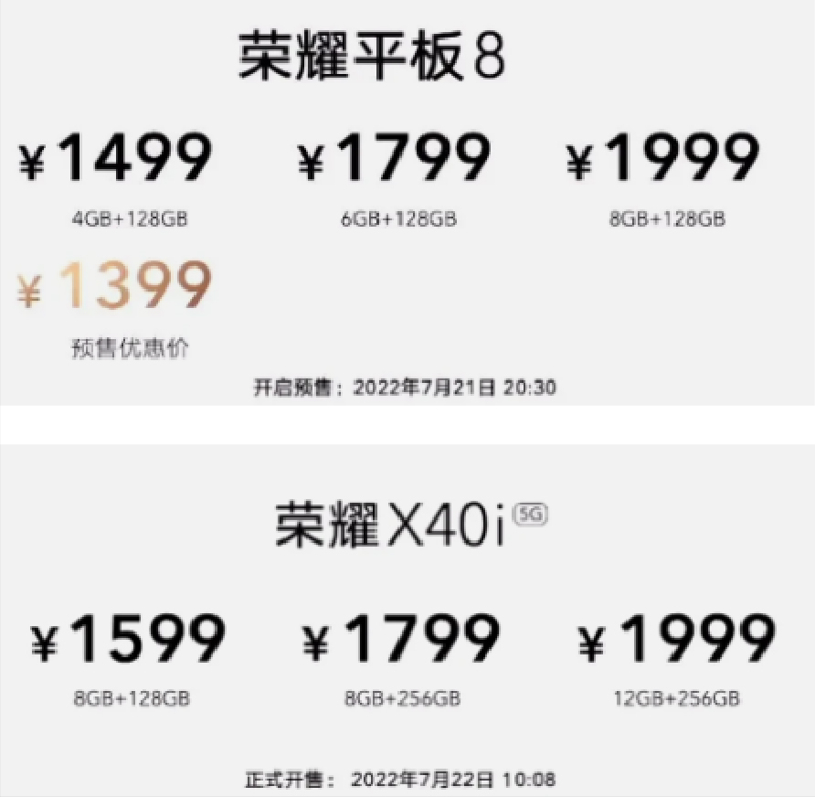 看了荣耀两款1999元的新品，让我毫不犹豫地选择了友商