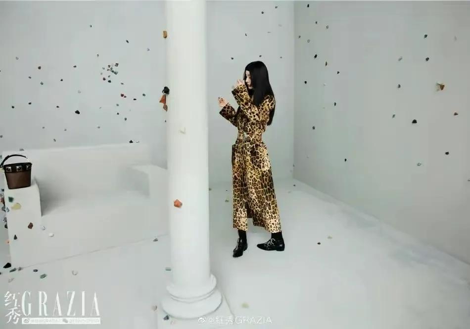 三大顶流的豹纹battle，迪丽热巴休闲惬意，赵丽颖杨幂一言难尽