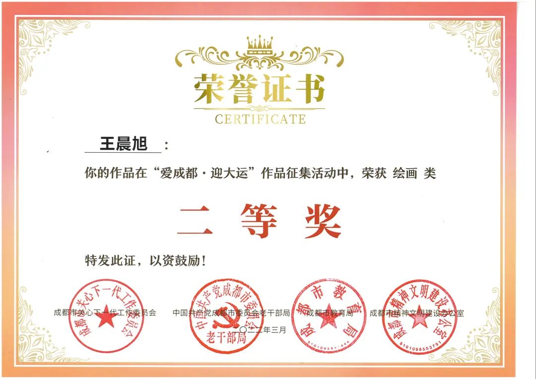 天府新区南湖小学参加“爱成都·迎大运”书法比赛并取得优异成绩