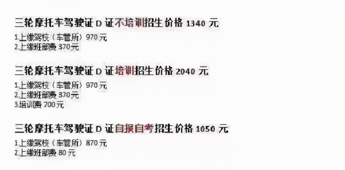 三轮车、四轮车考驾照年龄、收费标准，中老年人了解一下