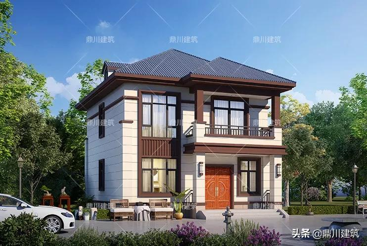 占地百平二层别墅,开间8米左右造价才25万,真正实用经济易建造