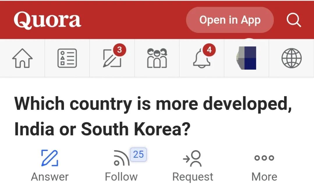 印度网友问：印度和韩国哪个国家更发达？却受到了韩国人的群嘲