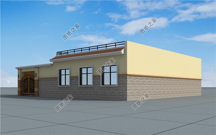 5款平屋顶一层别墅设计，这样的平房建出来看谁说土