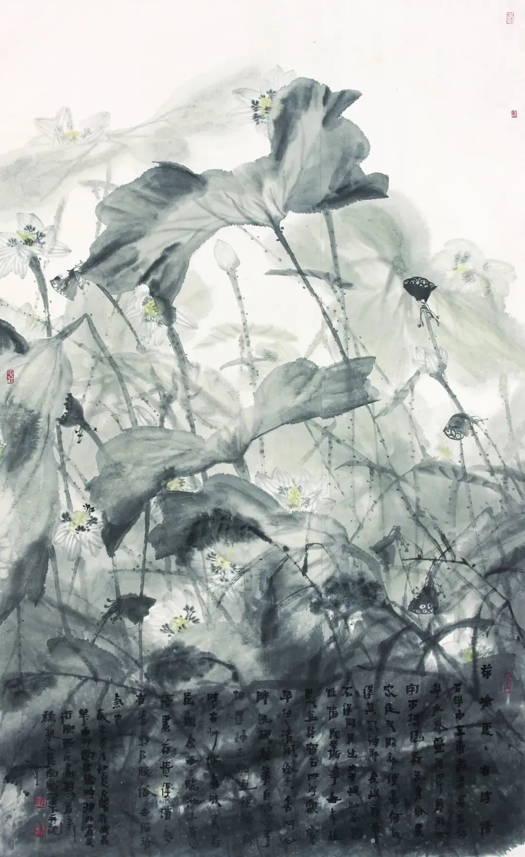 意境清远，笔墨雅洁的花鸟画