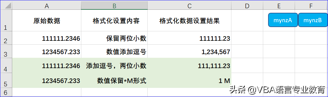 利用VBA进行格式化设置