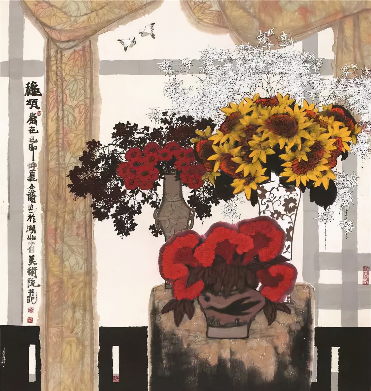 意境清远，笔墨雅洁的花鸟画
