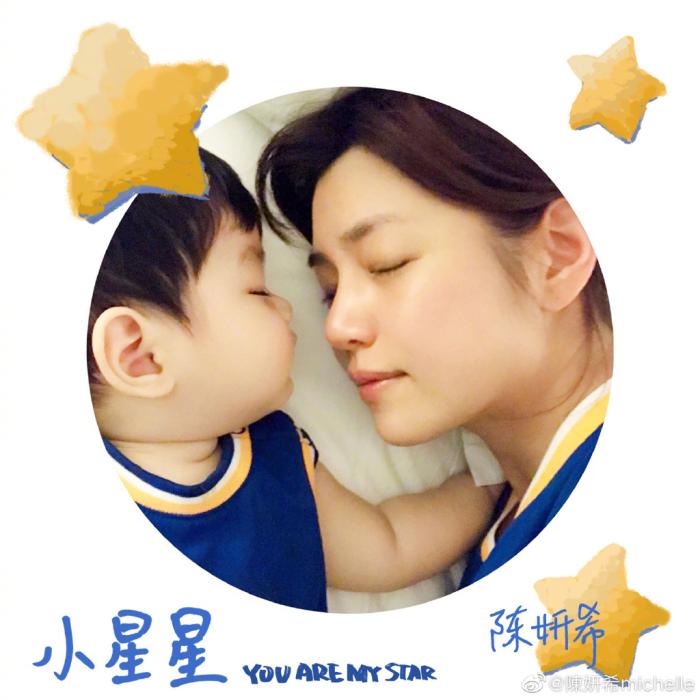 陈妍希发布新歌mv，儿子正脸首次曝光，小星星眉清目秀像爸爸陈晓