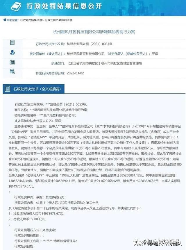 终于！公销社APP运营方涉传被罚没1647万余元