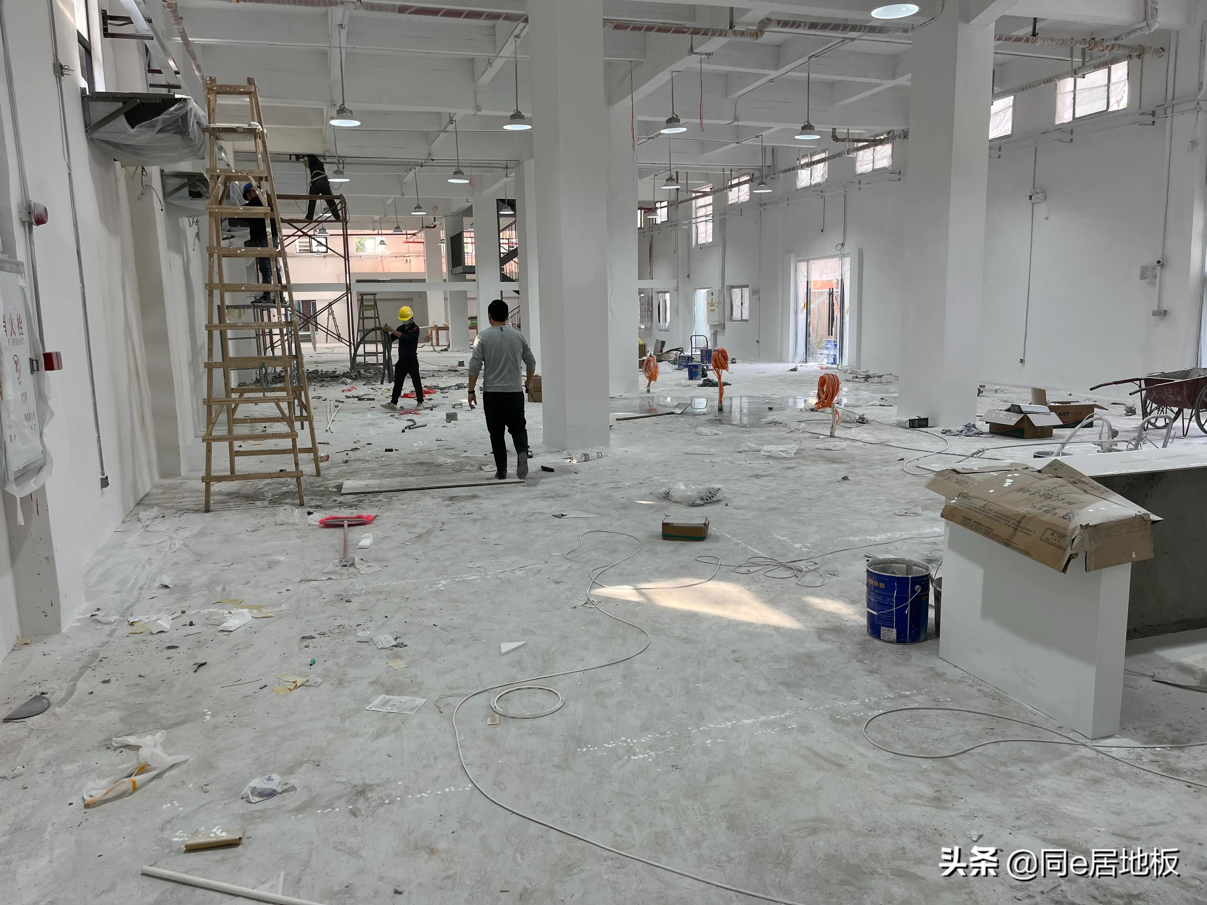 游戏公司办公室地面水泥自流平找平工程案例