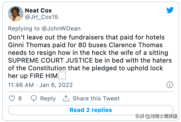 被妻子害惨了？推特上刮起要大法官托马斯辞职风暴！请愿书也来了