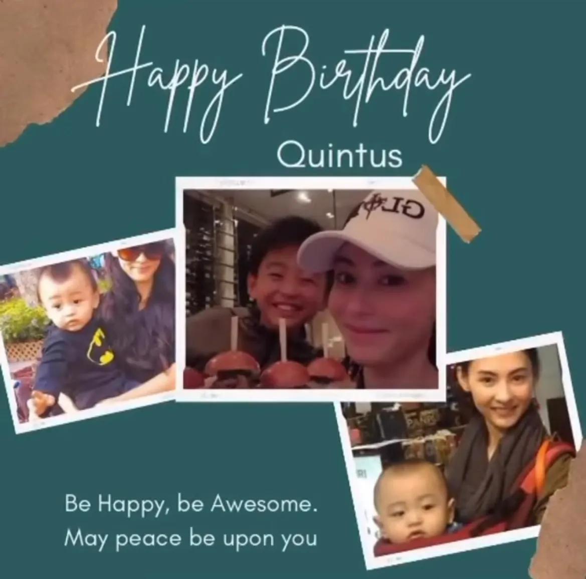 张柏芝为二儿子庆生，12岁Quintus长大成大帅哥，越来越像张柏芝
