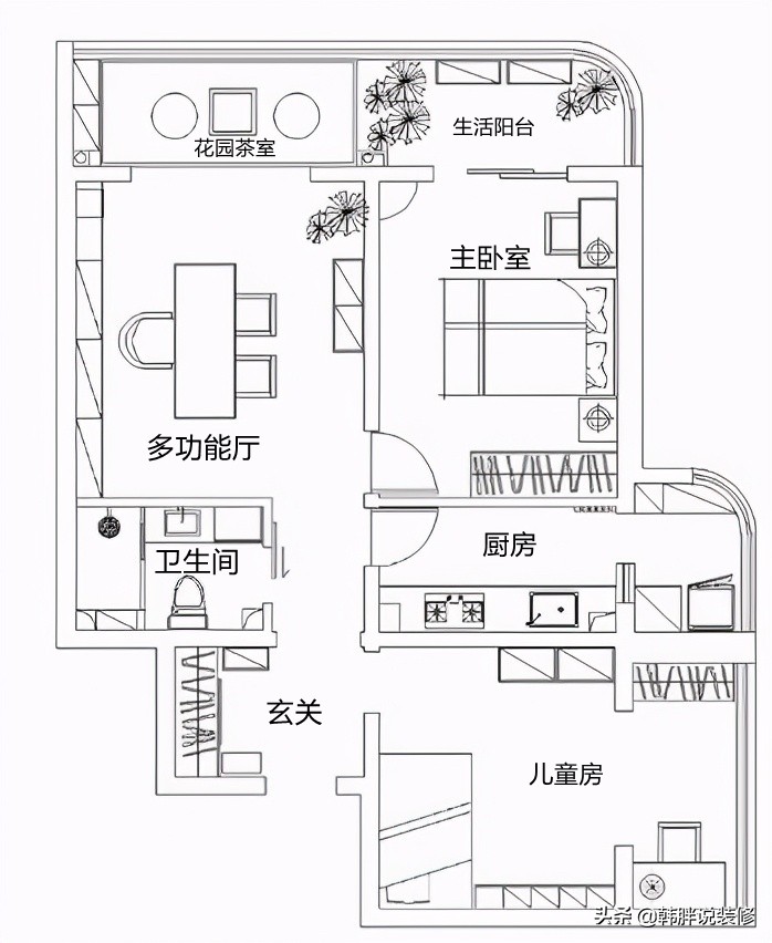 新房坚持“去客厅化”设计，阳台打造成花园茶室，惊艳了整个小区