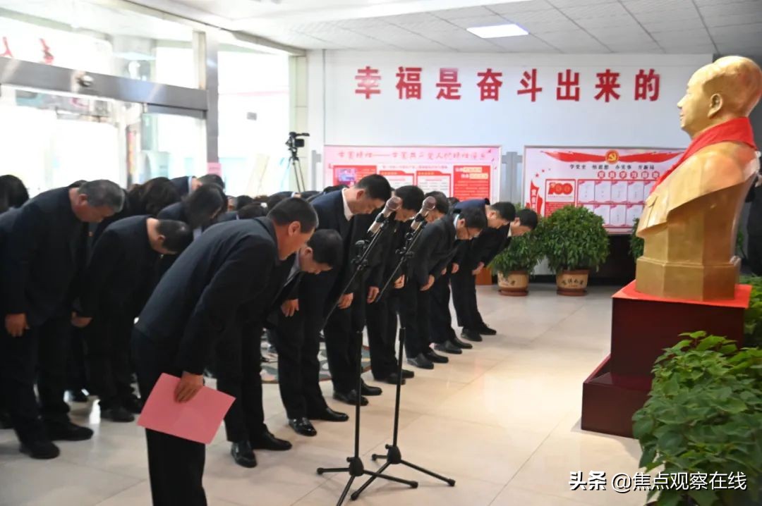 山西：吕梁南高速公司举行毛泽东铜像揭幕仪式