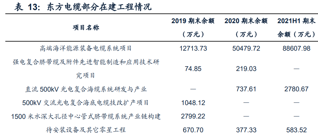 海上电缆行业龙头东方电缆研究报告