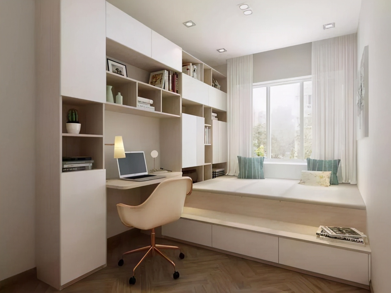 榻榻米床柜一体效果图榻榻米的25种组合设计案例