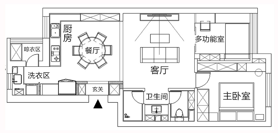 北京66㎡公寓，2室拆墙变身大平层，还有三分离卫生间，太赞