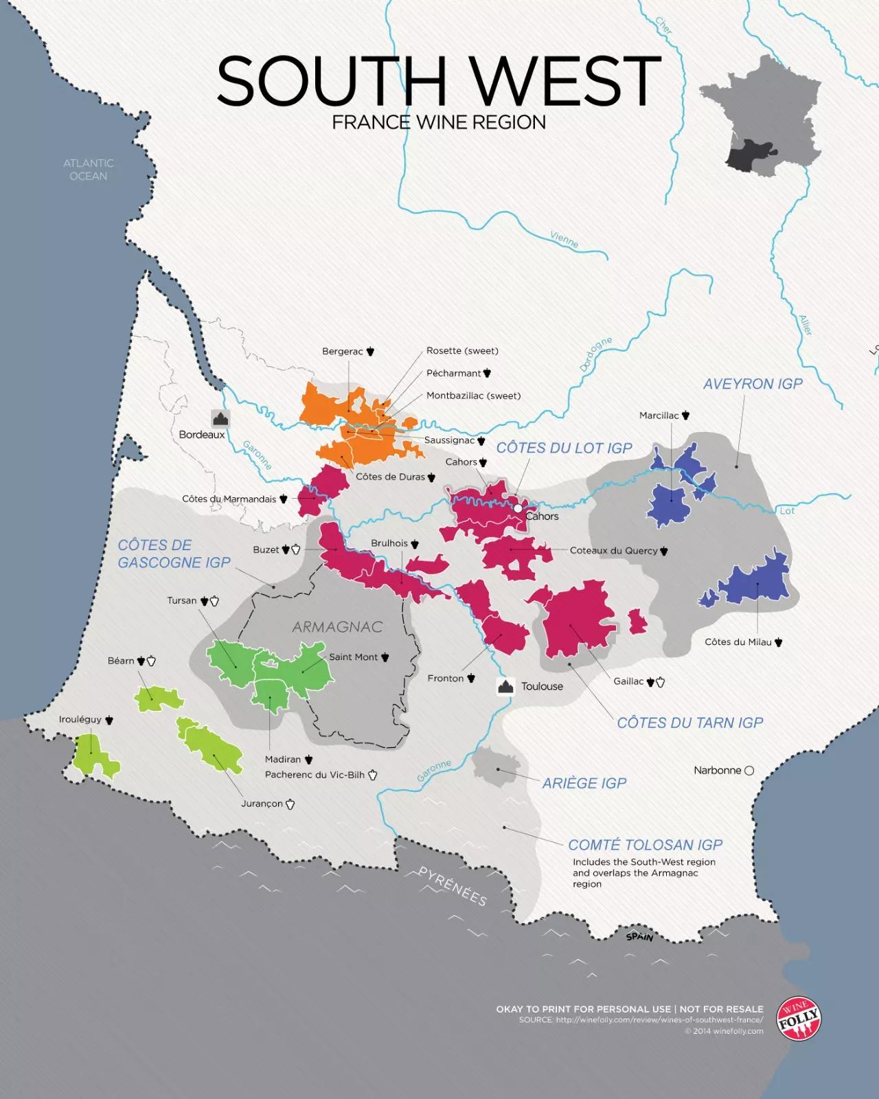 法国法定葡萄酒产地AOC一览表