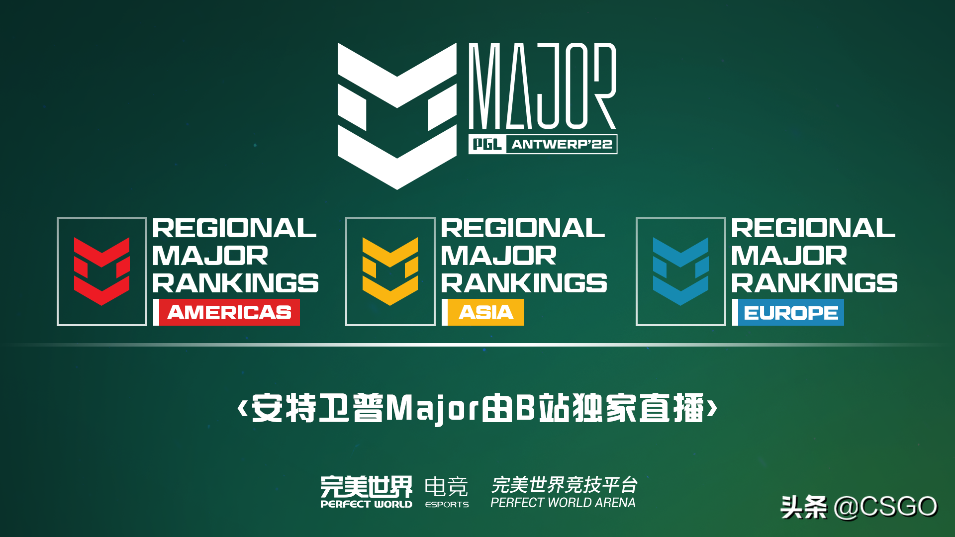 安特卫普Major及RMR赛事将由完美世界电竞全程中文制作