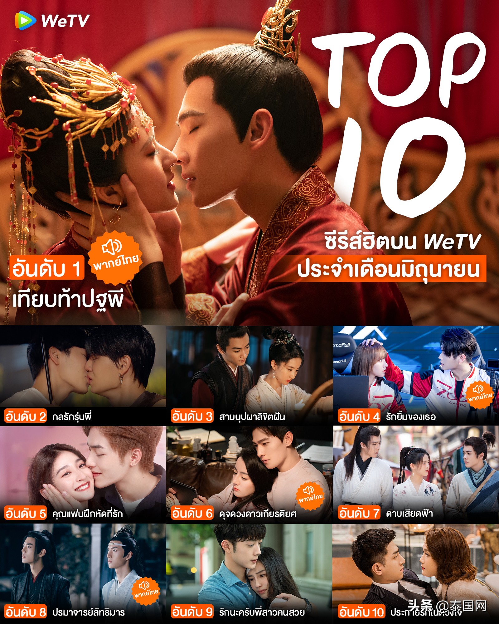 WeTV泰国6月热剧Top10排行榜