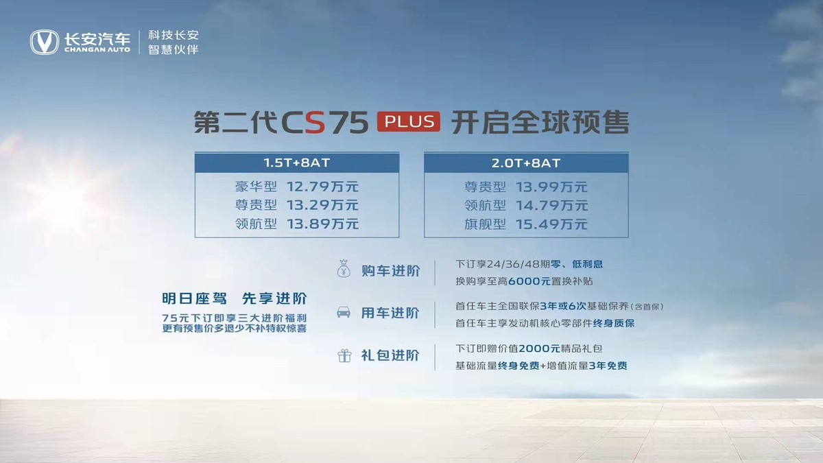预售价12.79万起！长安第二代CS75PLUS会是下一个“国产之光”？