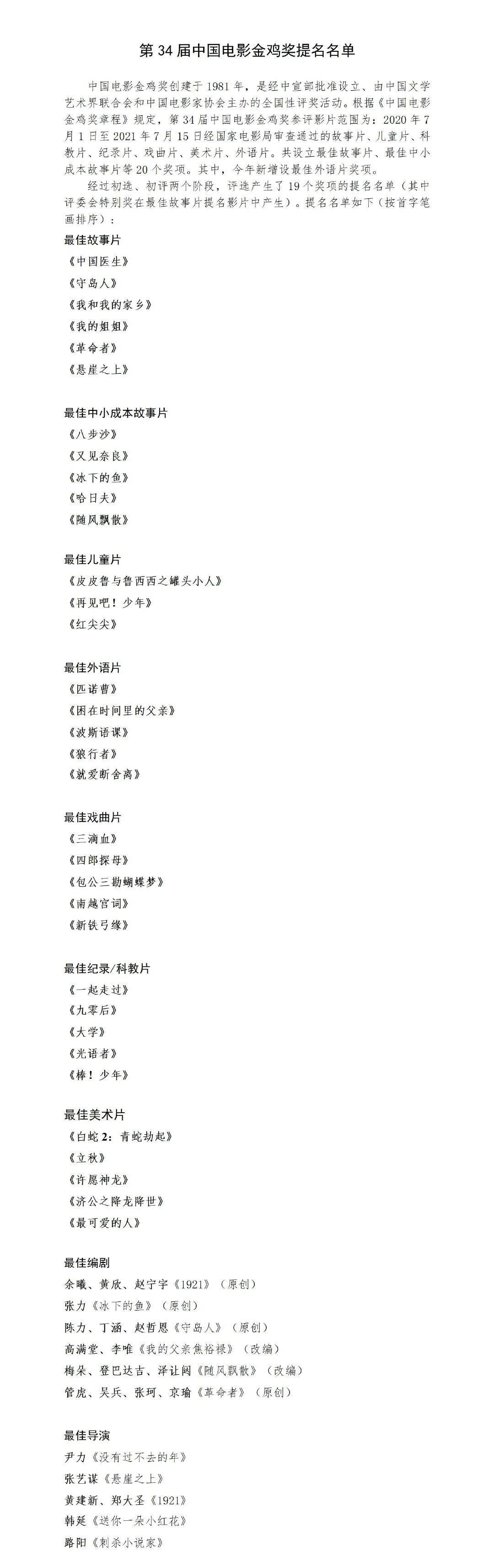 金鸡百花电影节，12月28日相约厦门！提名+海报发布