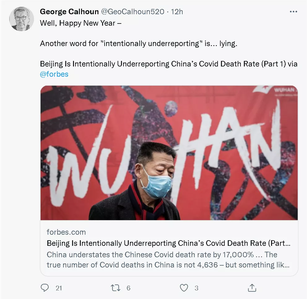 在得知美国的死亡率是中国的800倍后,他疯了