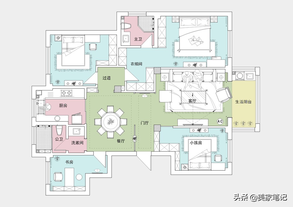 为什么更多人喜欢新中式原木色？看她家135㎡才知道，效果太惊艳