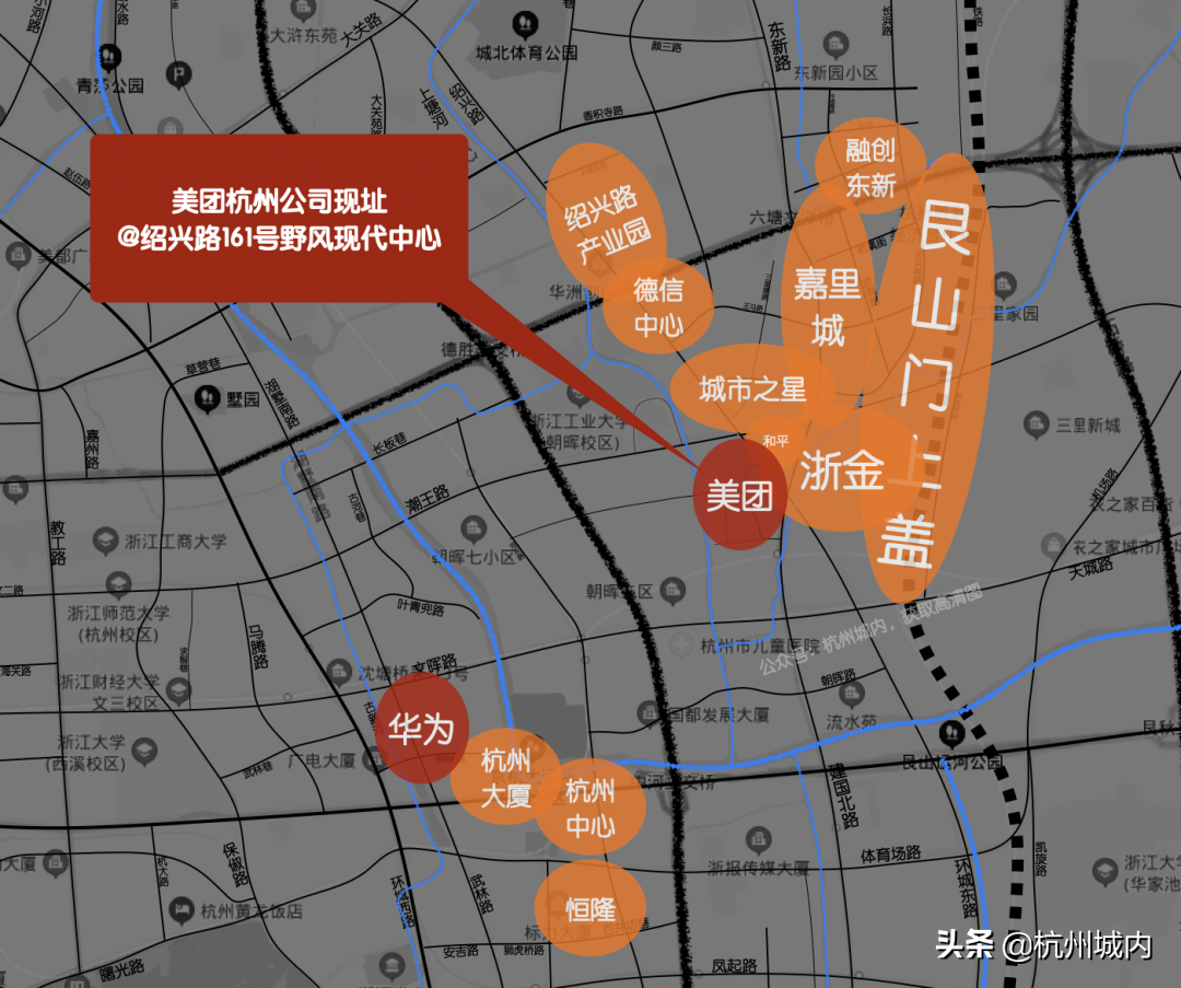 腾讯、美团、华为、网易纷纷入驻拱墅，杭州产业第三极跃然纸上