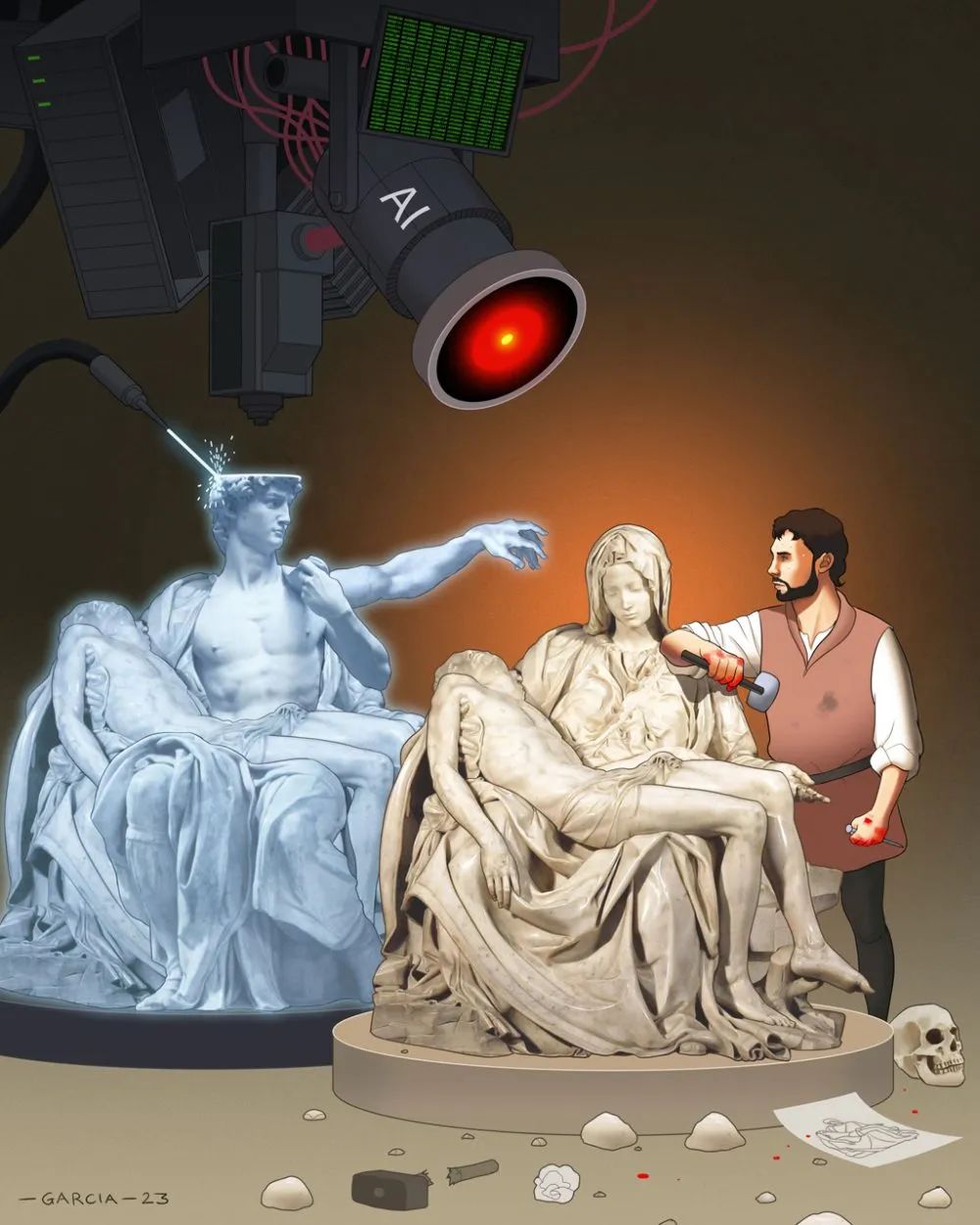 爆红INS的25张大尺度插画，让人看完头皮发麻：第一张就不做人…