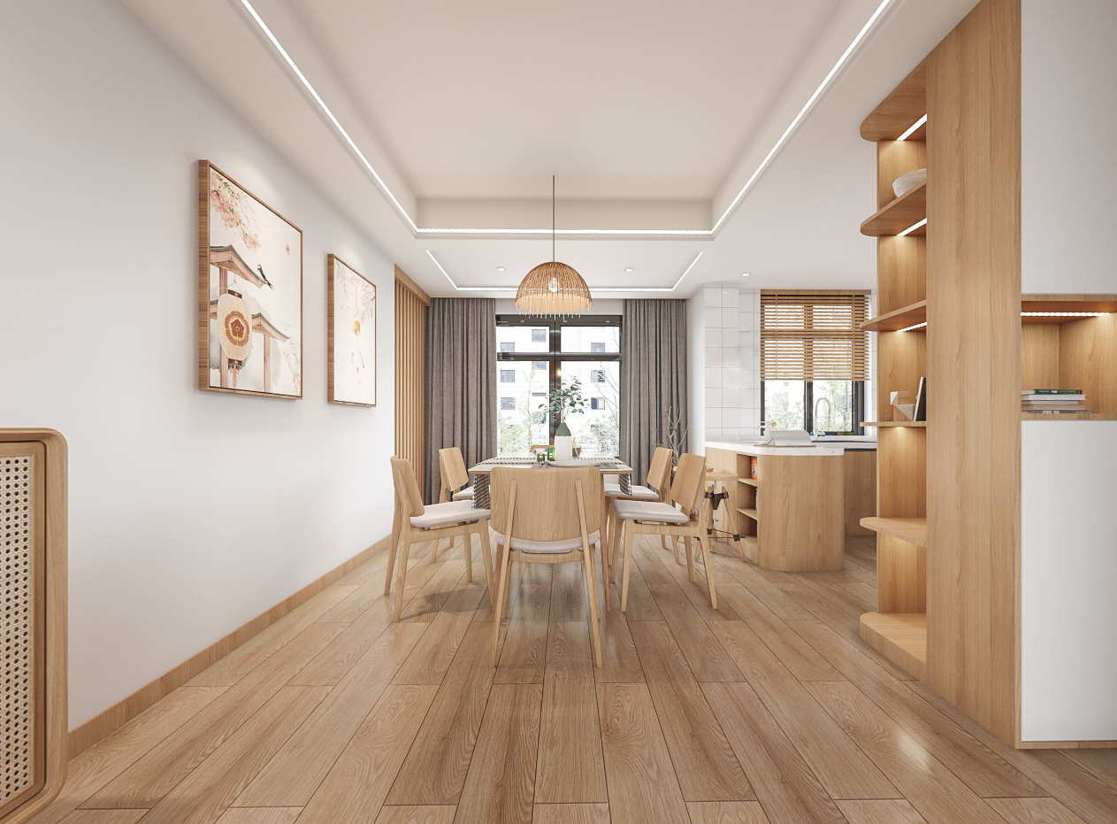 诸暨·西湖公馆134㎡日式原木风，去客厅化装修，打破传统观念