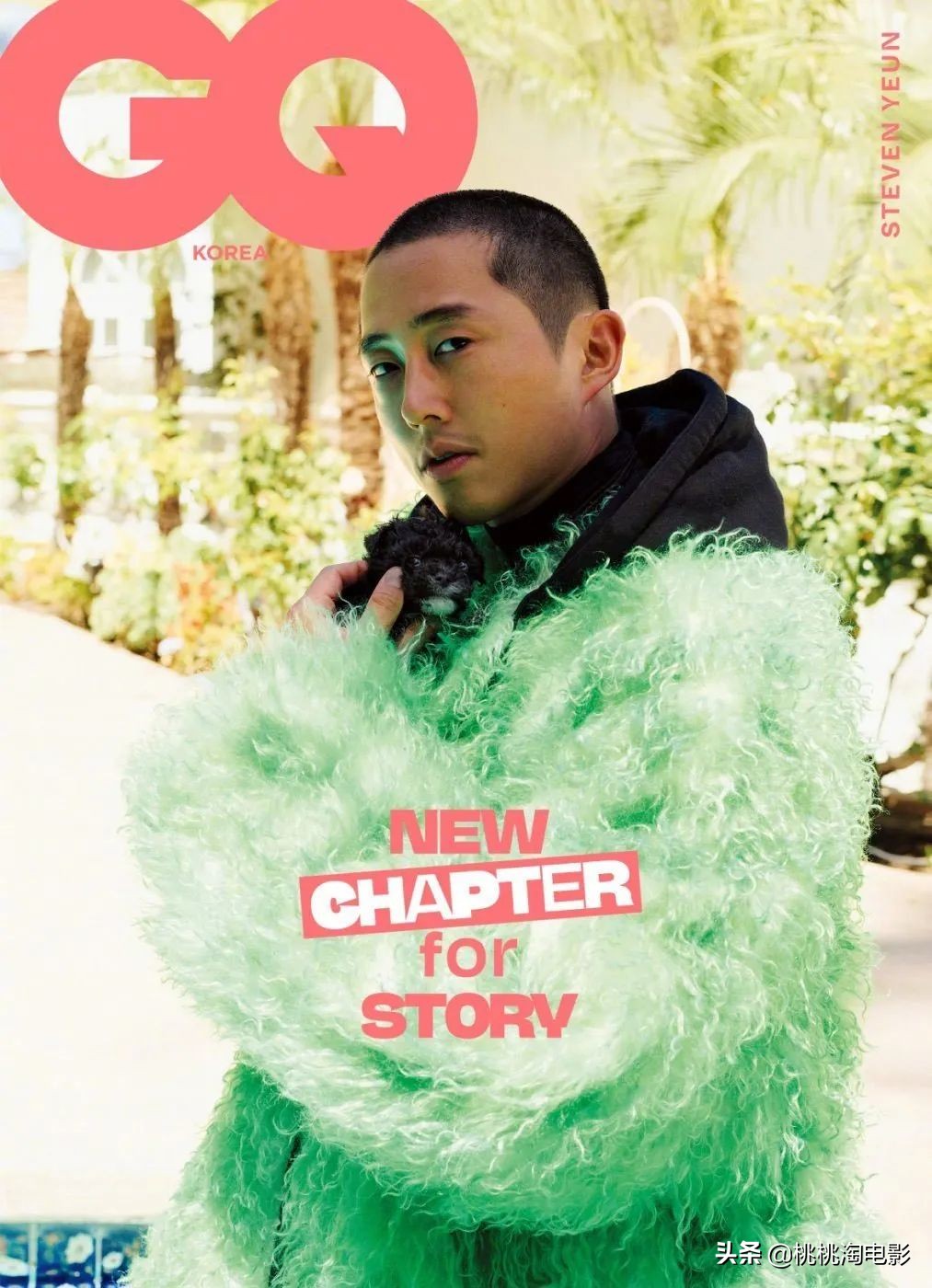 韩裔演员史蒂文·元《GQ》封面大片，帅气板寸痞气十足