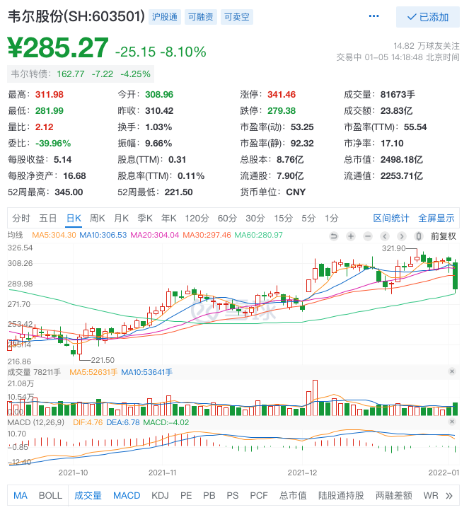 2400亿芯片龙头大跌9%，“蔡总”日亏10亿